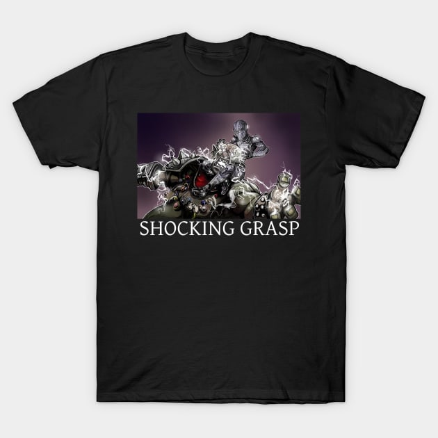 Caverns & Creatures: Shocking Grasp T-Shirt by robertbevan